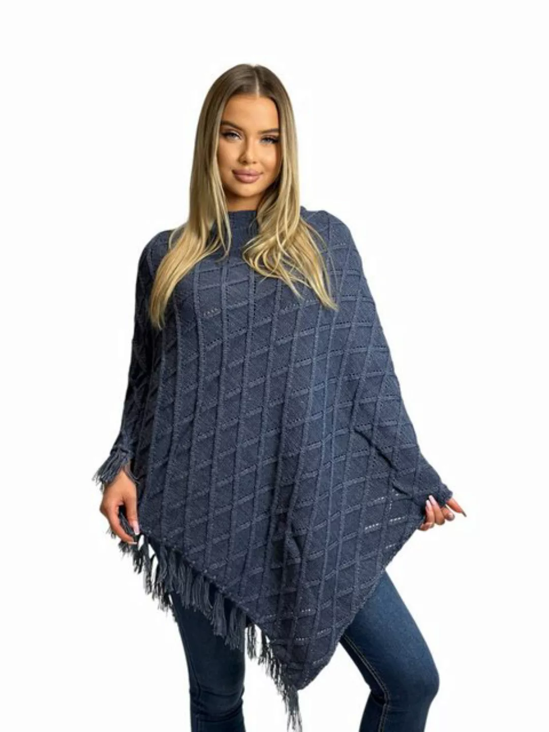 Mississhop Strickponcho Damen Poncho Cape Überwurf Strickponcho M.3014 günstig online kaufen