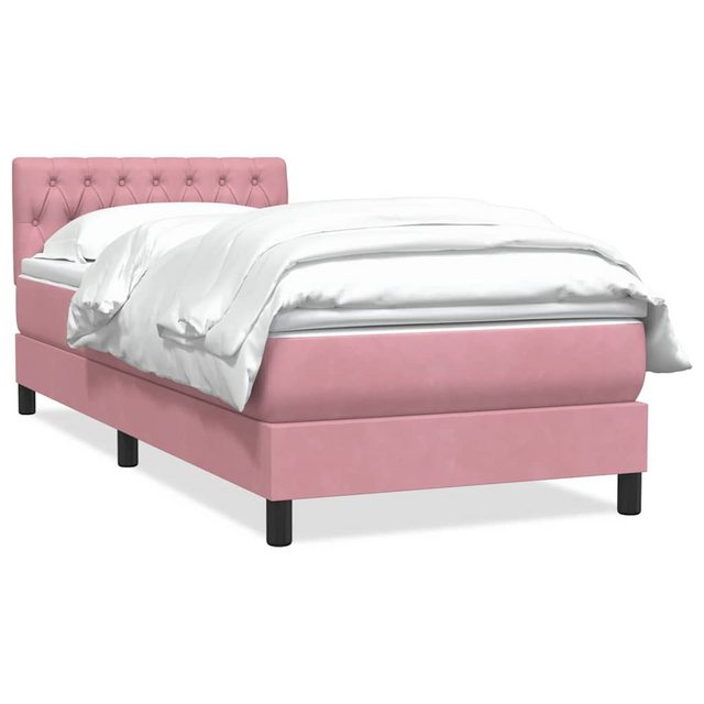 vidaXL Boxspringbett, Boxspringbett mit Matratze Rosa 80x220 cm Samt günstig online kaufen