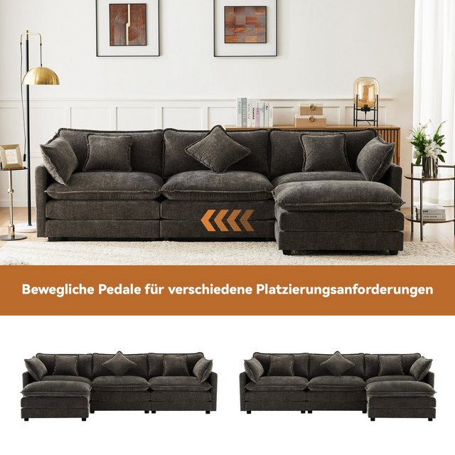 BlingBin Big-Sofa Dreisitzer-Sofa, Polstersofa, Ecksofa mit Fußstütze, 1er günstig online kaufen