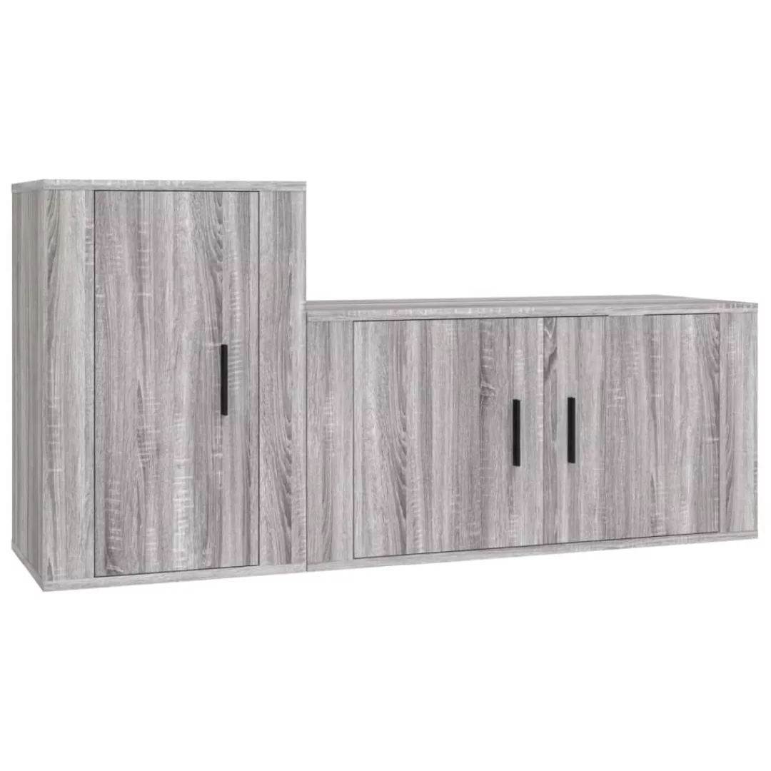 Vidaxl 2-tlg. Tv-schrank-set Grau Sonoma Holzwerkstoff günstig online kaufen