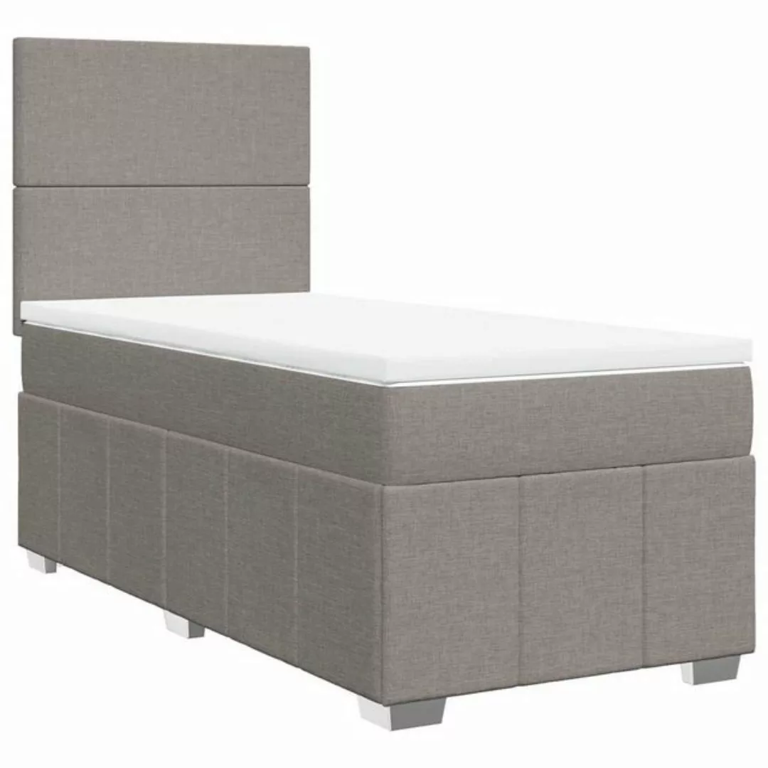 vidaXL Boxspringbett, Boxspringbett mit Matratze Taupe 80x200 cm Stoff günstig online kaufen