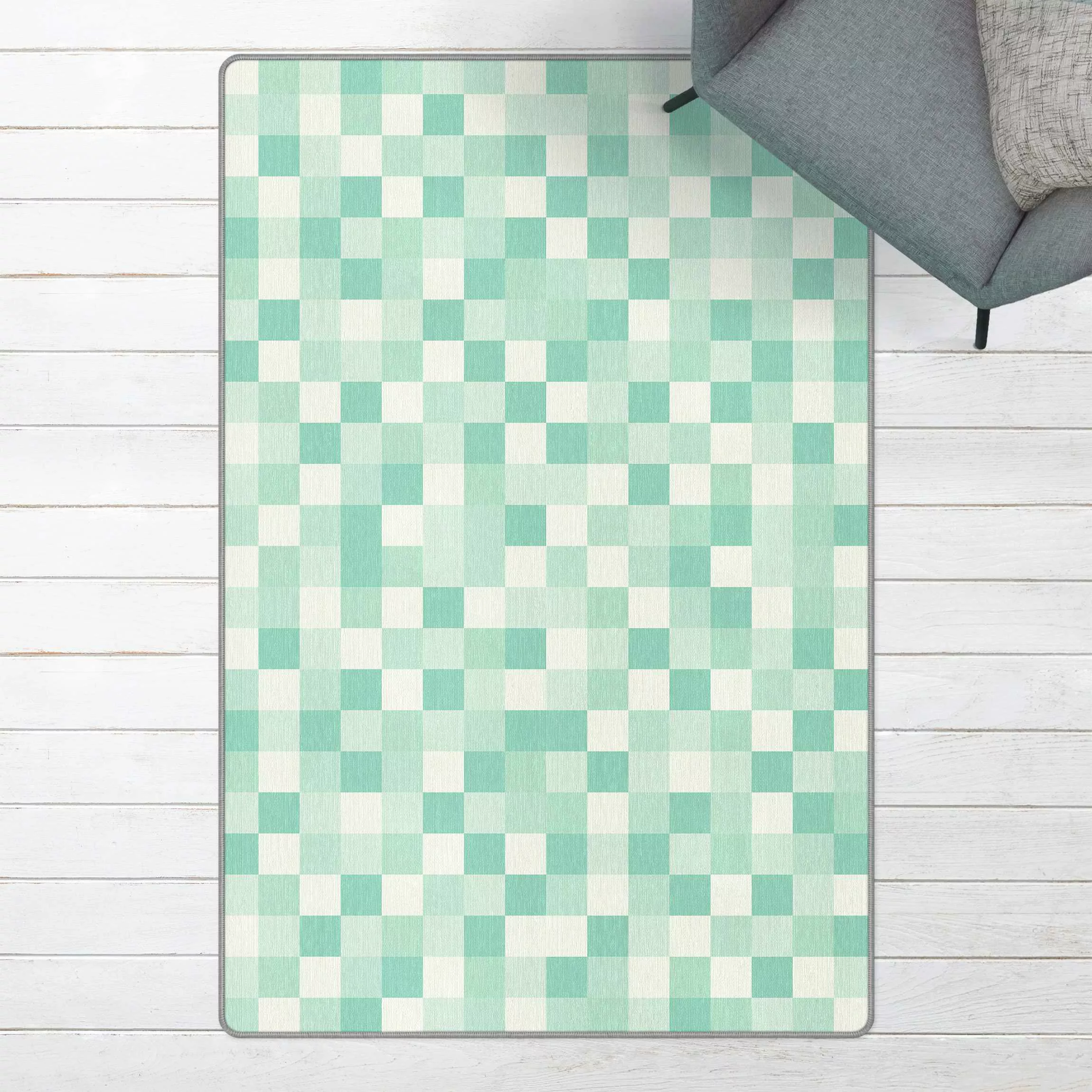 Teppich Geometrisches Muster Mosaik Mintgrün günstig online kaufen