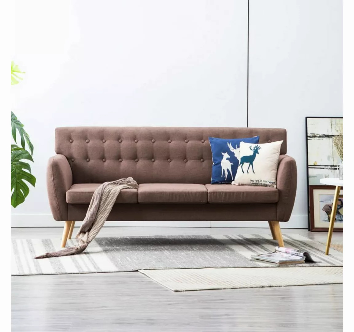 3-sitzer-sofa Stoffbezug 172x70x82 Cm Braun günstig online kaufen