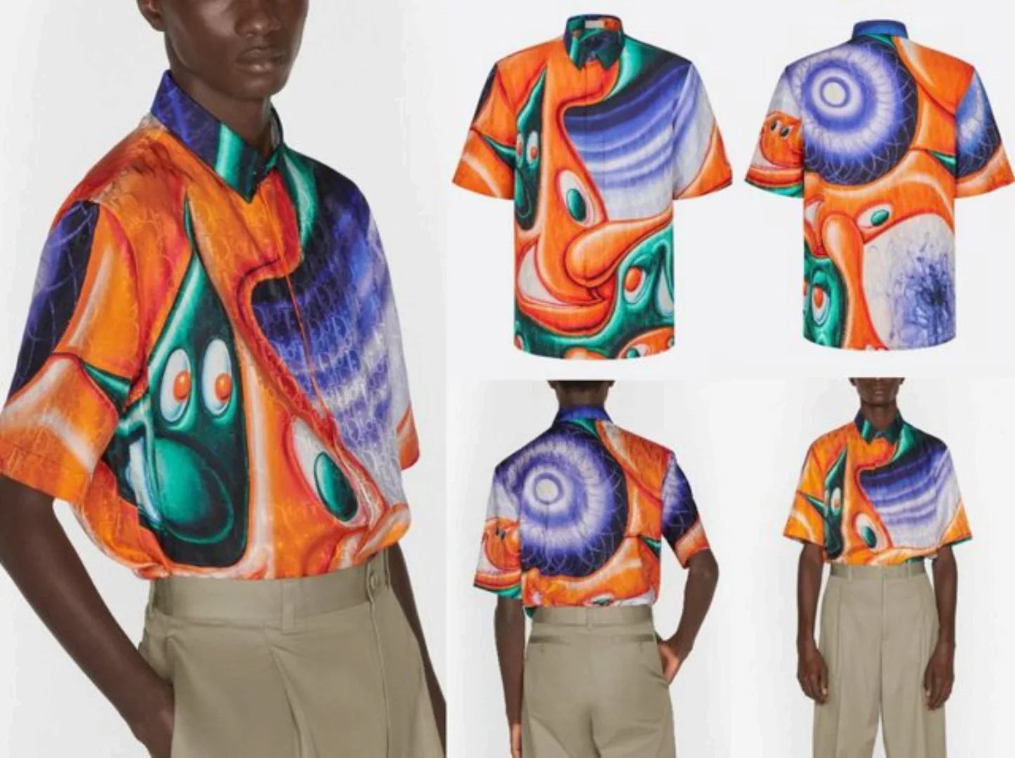 Dior Langarmhemd DIOR HOMME KENNY SCHARF DEADSTOCK Silk Multicolor Oblique günstig online kaufen