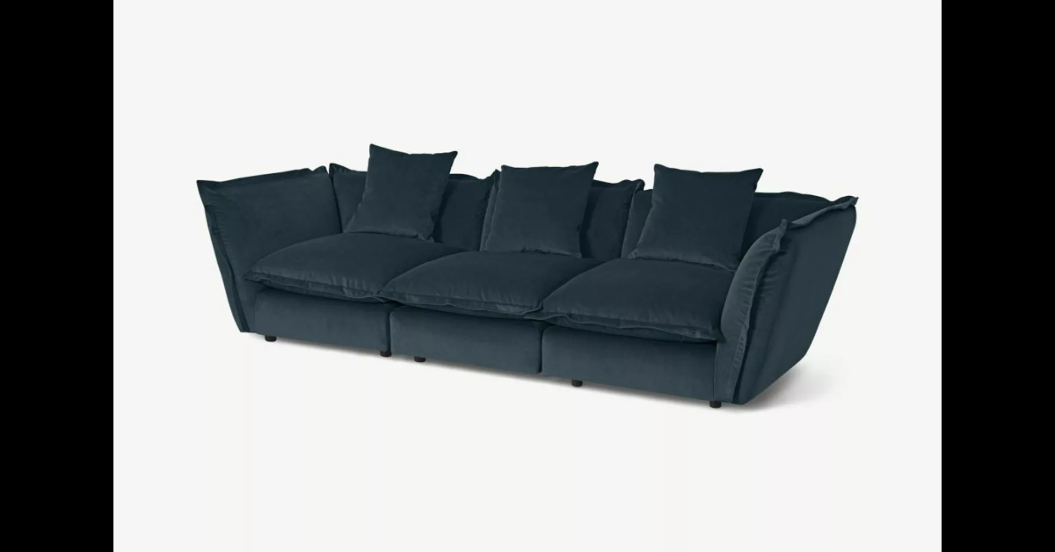 Fernsby 3-Sitzer Sofa, recycelter Samt in Marineblau - MADE.com günstig online kaufen