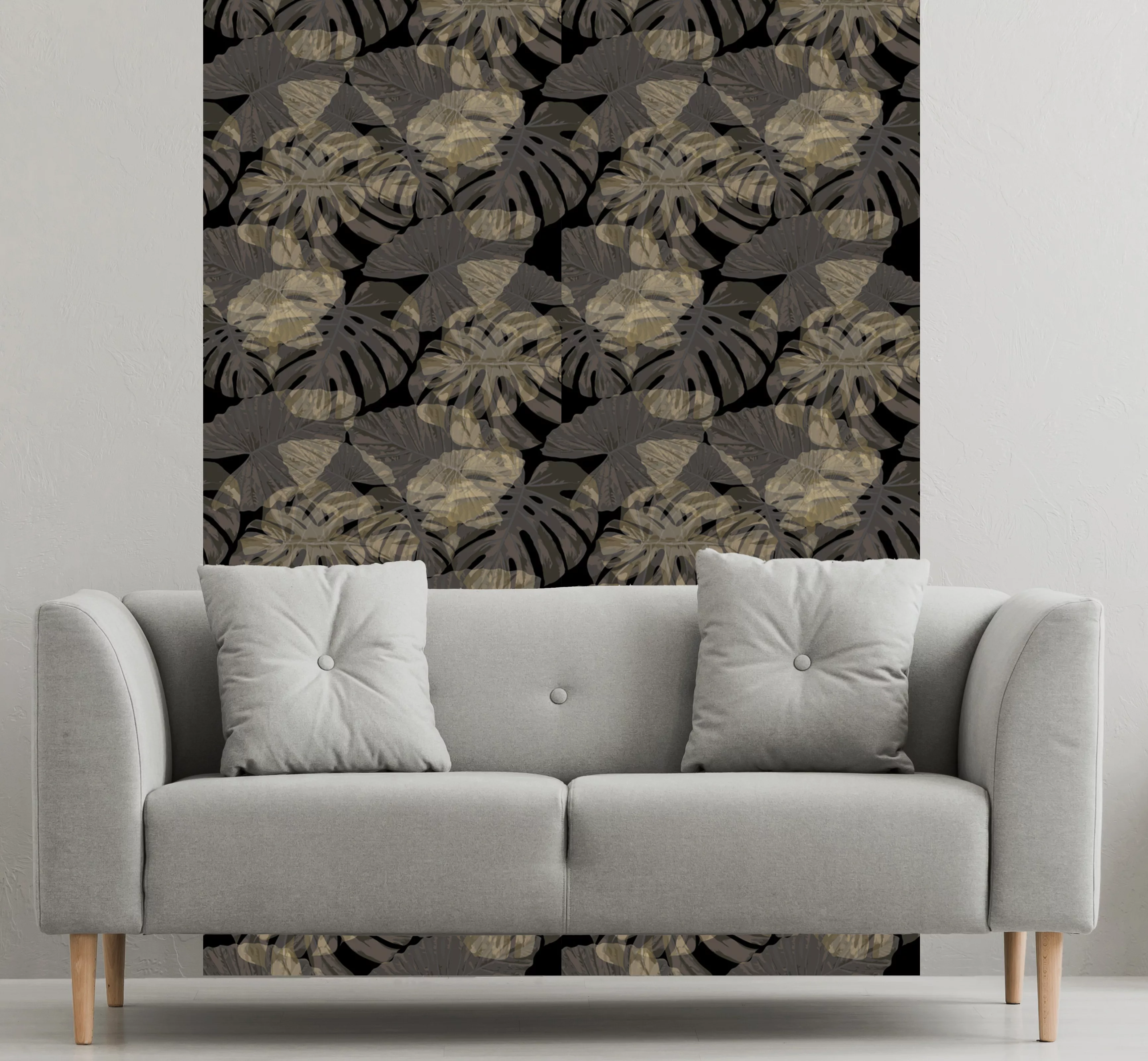 queence Vinyltapete »Blätter Monstera«, botanisch, 90x250cm, selbstklebend, günstig online kaufen