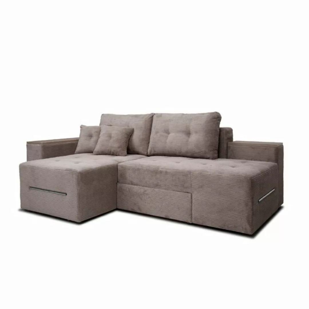 VitaliSpa® Ecksofa Ecksofa, Beige, 240 x 150 cm mit Schlaffunktion günstig online kaufen