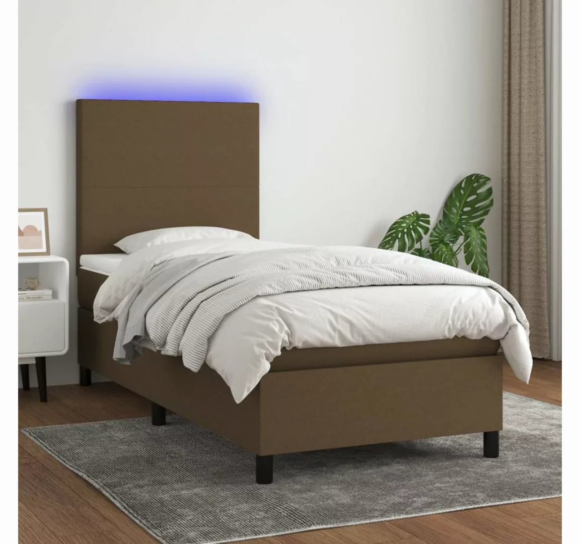 vidaXL Boxspringbett Bett Boxspringbett mit Matratze & LED Stoff (90 x 190 günstig online kaufen