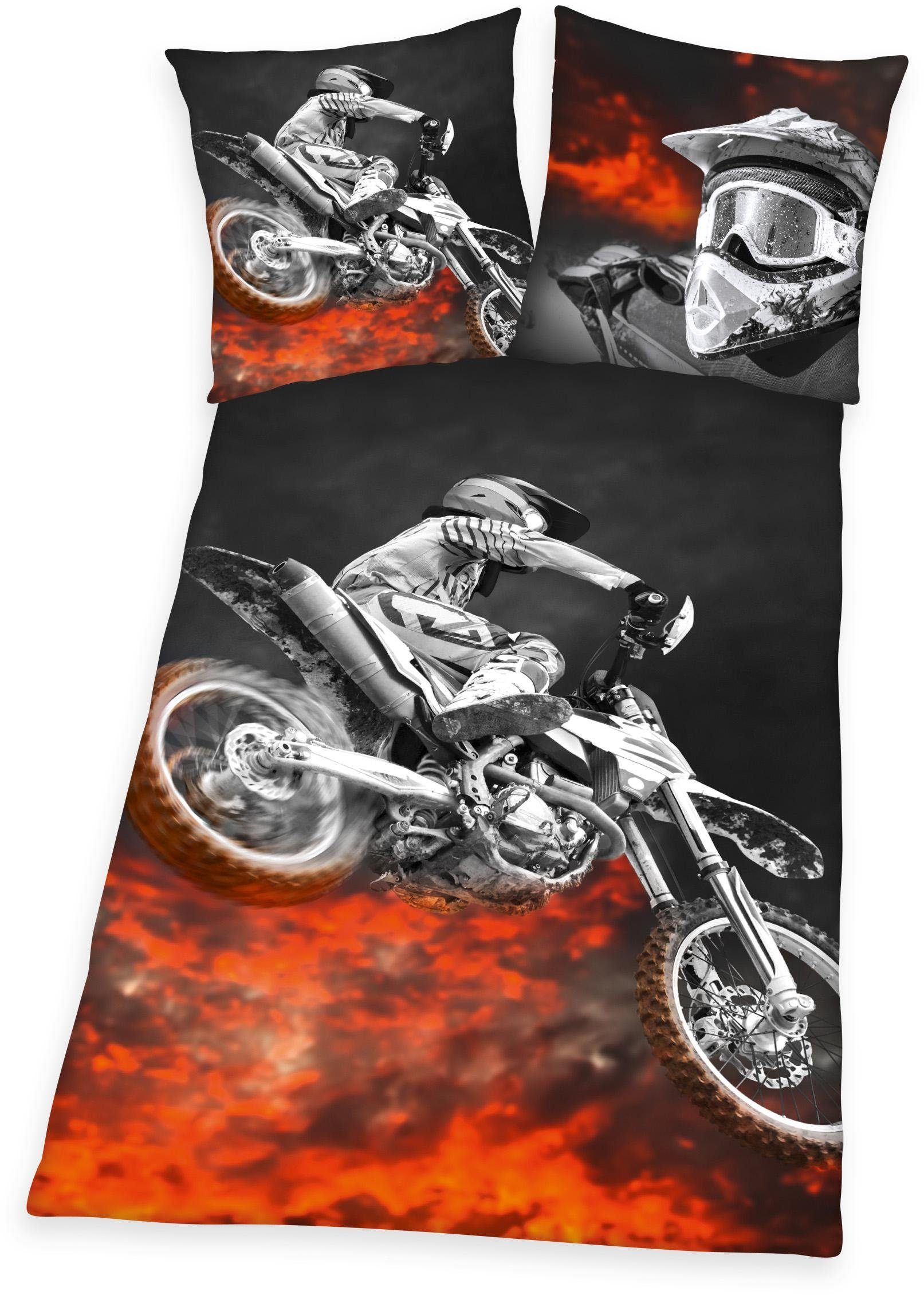 Herding Young Collection Jugendbettwäsche Motorcross, Microfaser, günstig online kaufen