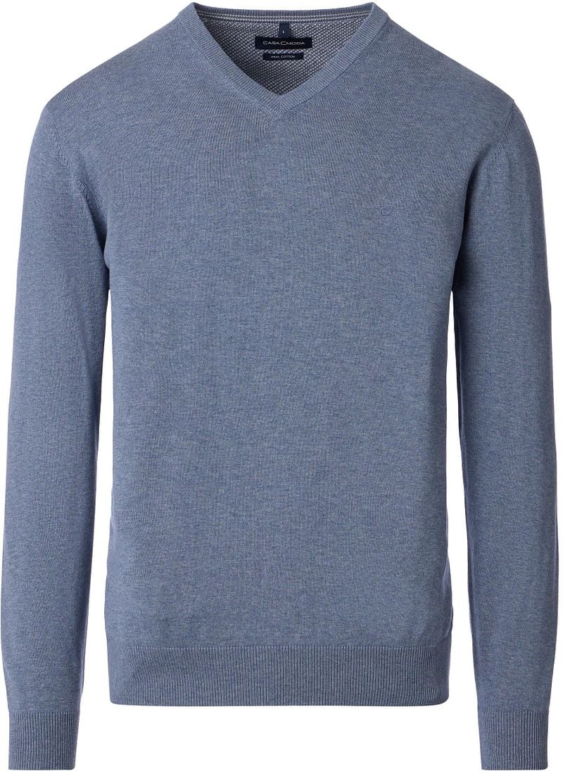 Casa Moda Pullover V-Ausschnitt Grey Indigo - Größe 3XL günstig online kaufen