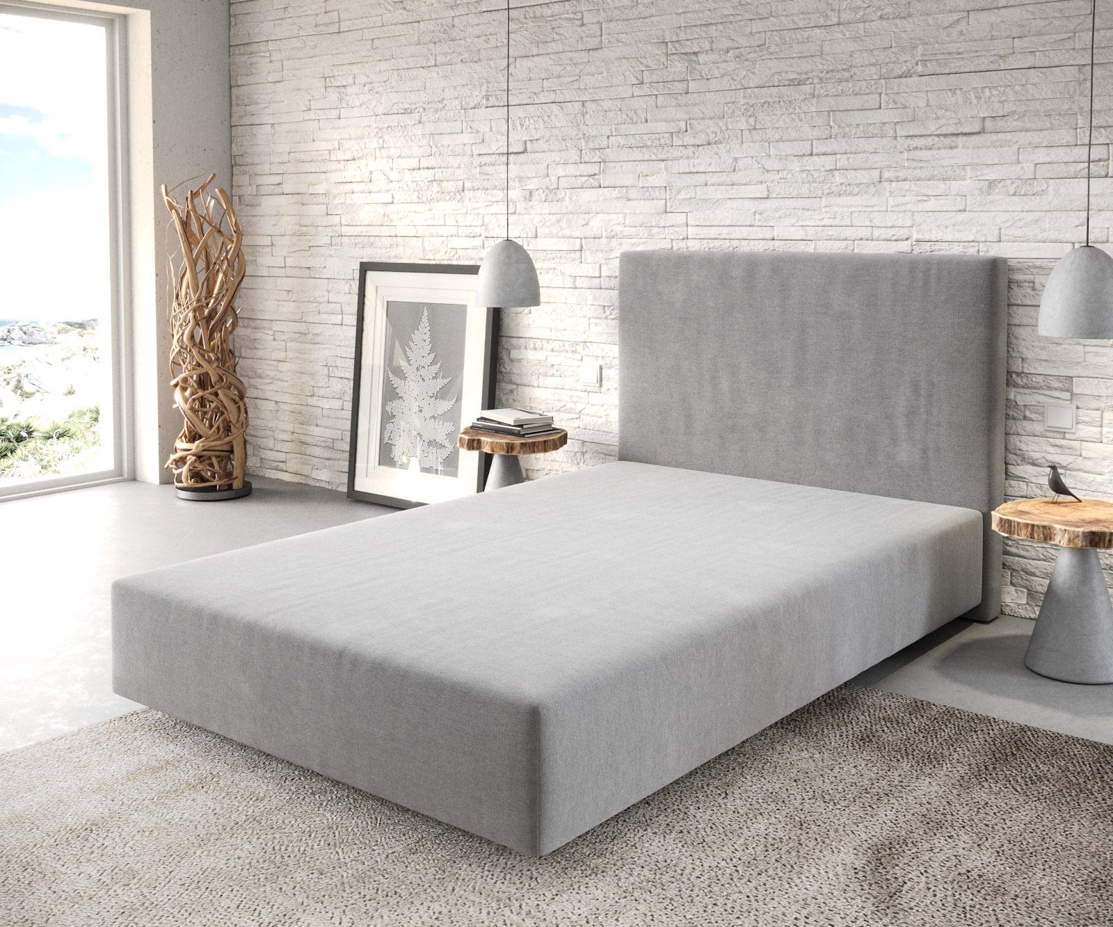 DELIFE Bettgestell Dream-Well, Mikrofaser Grau 120x200 günstig online kaufen