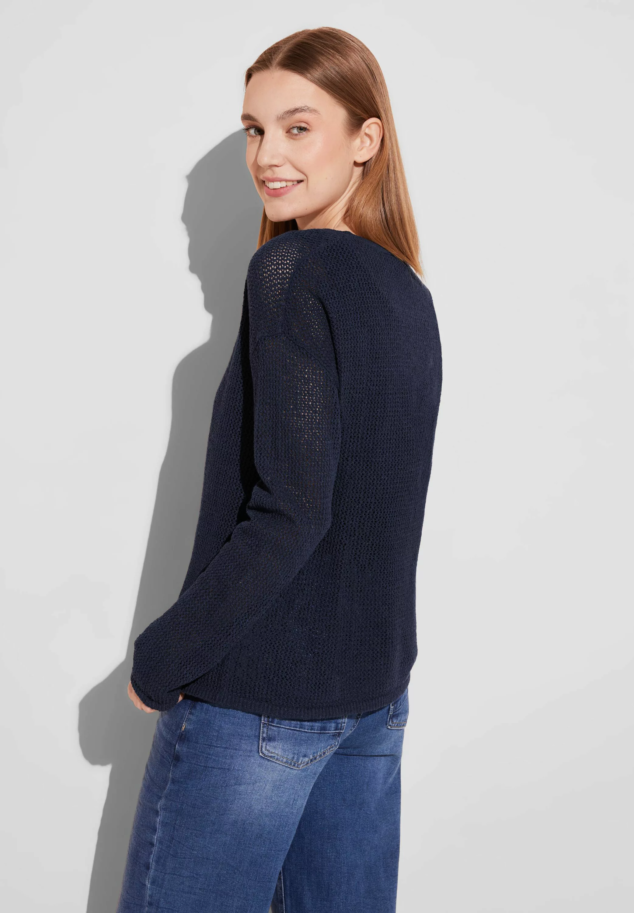 STREET ONE Strickpullover mit transparentem Muster günstig online kaufen