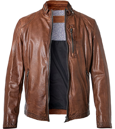 Milestone Lederjacke MS-Edward Echtleder Herren Lederjacke Lammnappa cognac günstig online kaufen