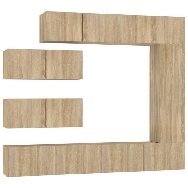 furnicato TV-Schrank 7-tlg. TV-Schrank-Set Sonoma-Eiche Holzwerkstoff günstig online kaufen