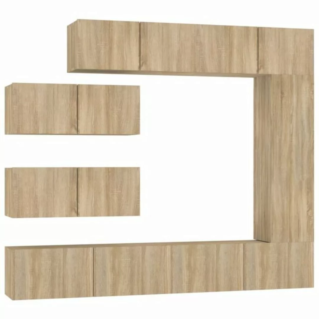 furnicato TV-Schrank 7-tlg. TV-Schrank-Set Sonoma-Eiche Holzwerkstoff (7-St günstig online kaufen