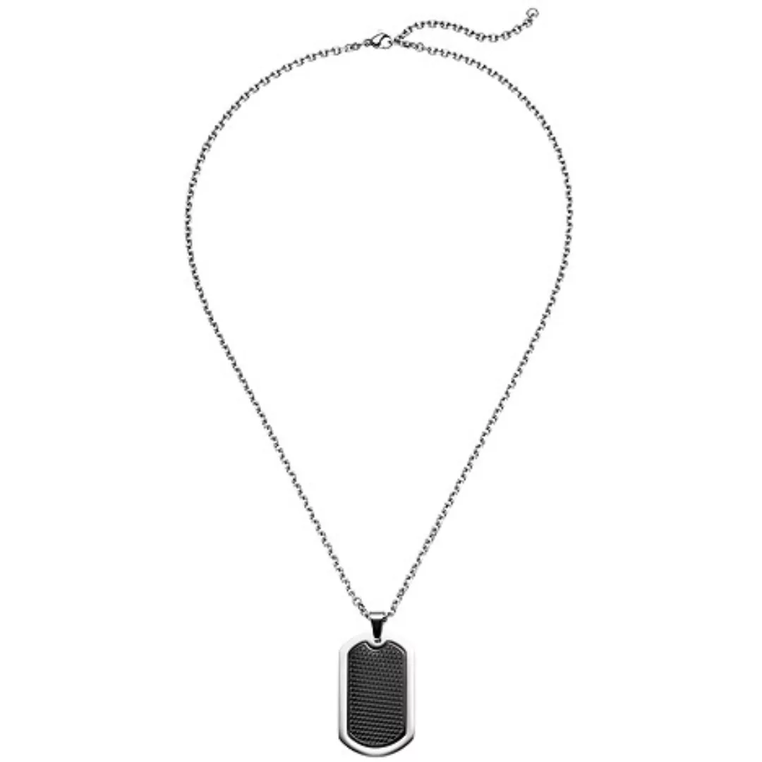 SIGO Collier Kette mit Anhänger Edelstahl schwarz beschichtet 55 cm Halsket günstig online kaufen