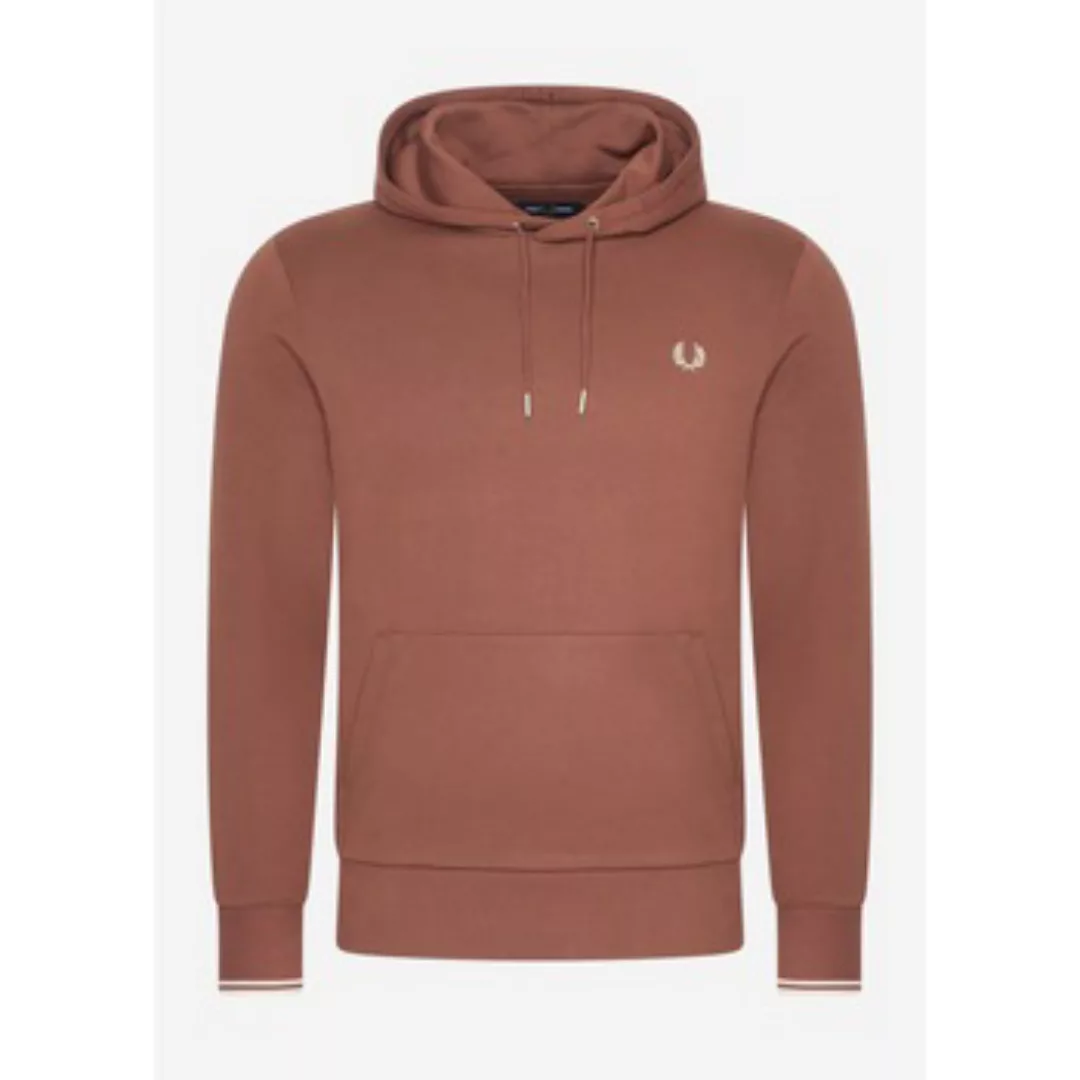 Fred Perry  Sweatshirt Kapuzenpullover mit Streifen – Whiskey Brown Porridg günstig online kaufen