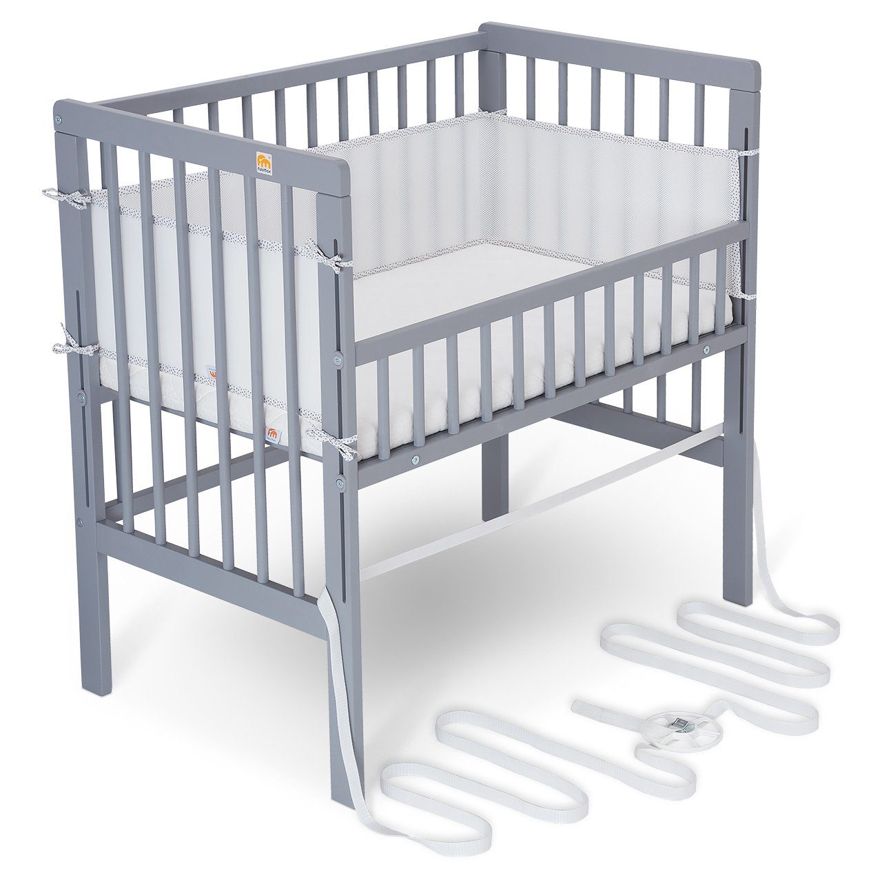 FabiMax Beistellbett Boxspring Fix grau, mit günstig online kaufen