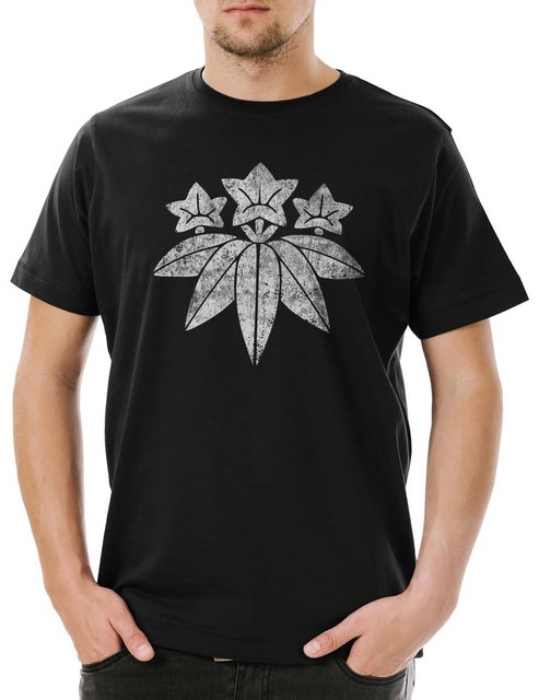 Urban Backwoods Print-Shirt Minamoto Clan Mon Herren T-Shirt Shogun Samurai günstig online kaufen