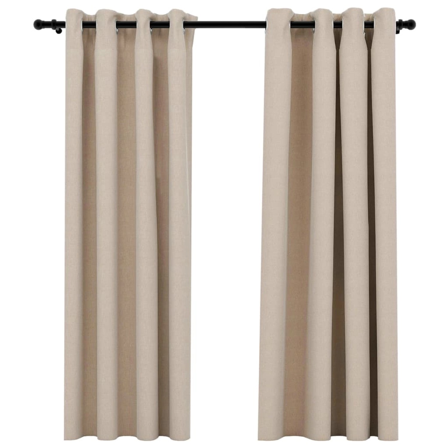 Verdunkelungsvorhänge Ãsen Leinenoptik 2 Stk. Beige 140x175 Cm günstig online kaufen