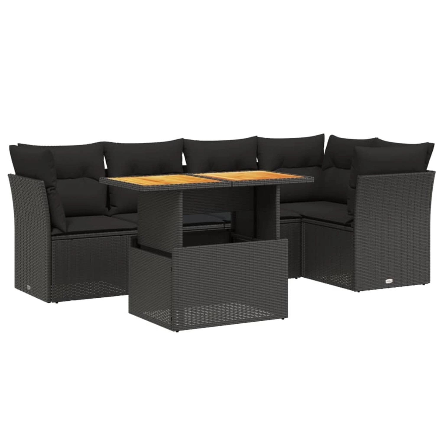 vidaXL 5-Tlg Garten-Sofagarnitur mit Kissen Schwarz Poly Rattan 3270817 günstig online kaufen