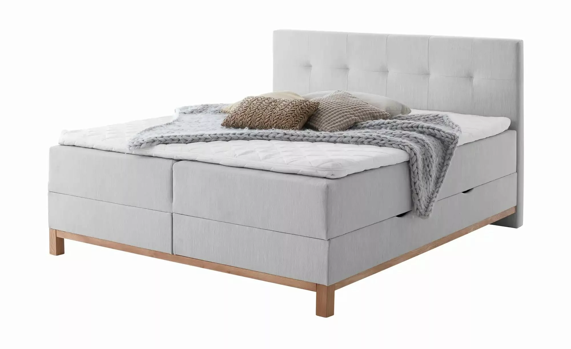 maison bleue Boxspringbett mit Bettkasten Mara ¦ grau ¦ Maße (cm): B: 162 H günstig online kaufen