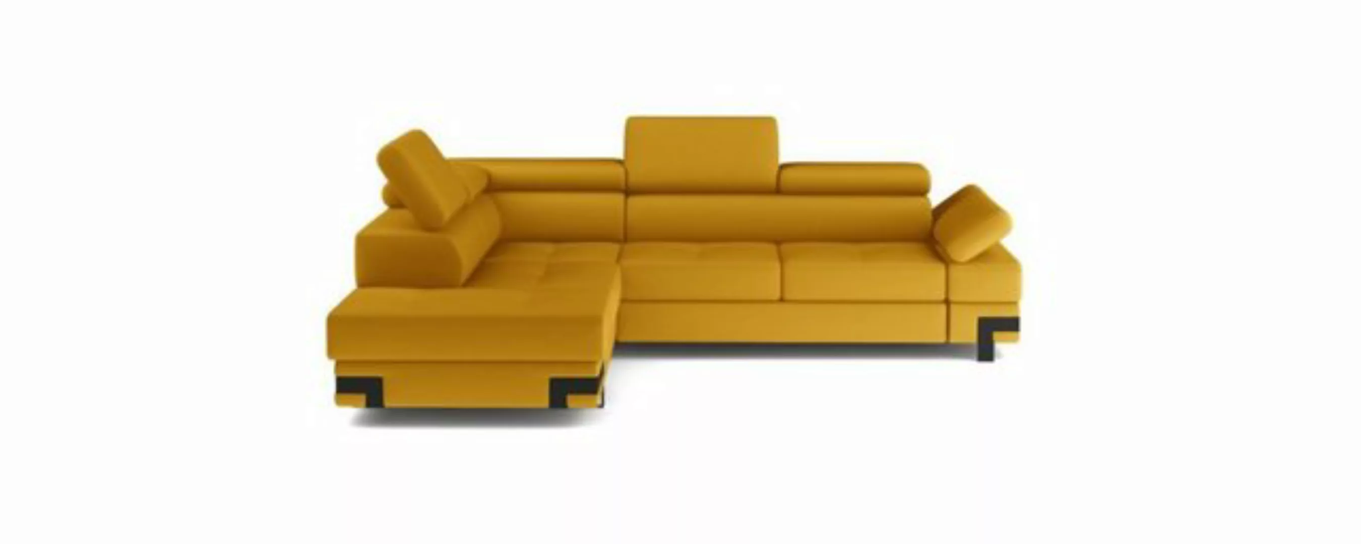 Sofa Dreams Ecksofa Chemnitz L Form Büffelleder orange günstig online kaufen