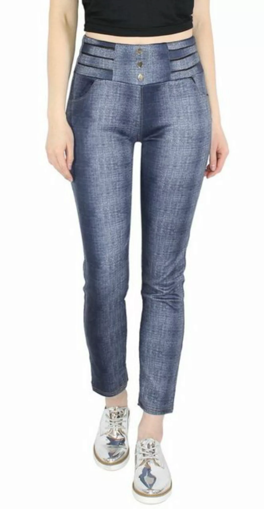 dy_mode Treggings Damen Röhrenhose Treggings Jeans Optik Stoff Hose mit ela günstig online kaufen