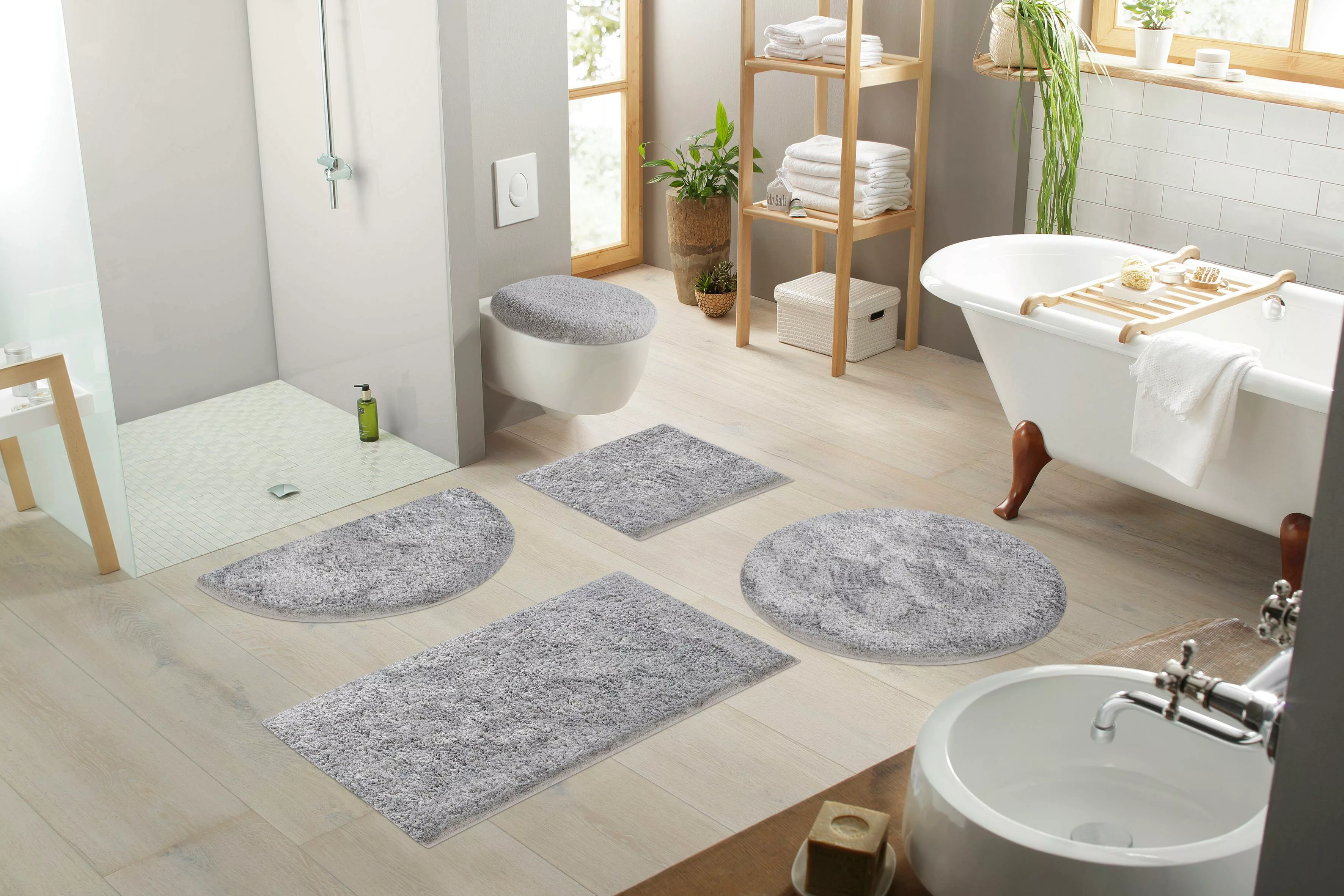 my home Badematte »Jos«, Höhe 22 mm, rutschhemmend beschichtet, fußbodenhei günstig online kaufen