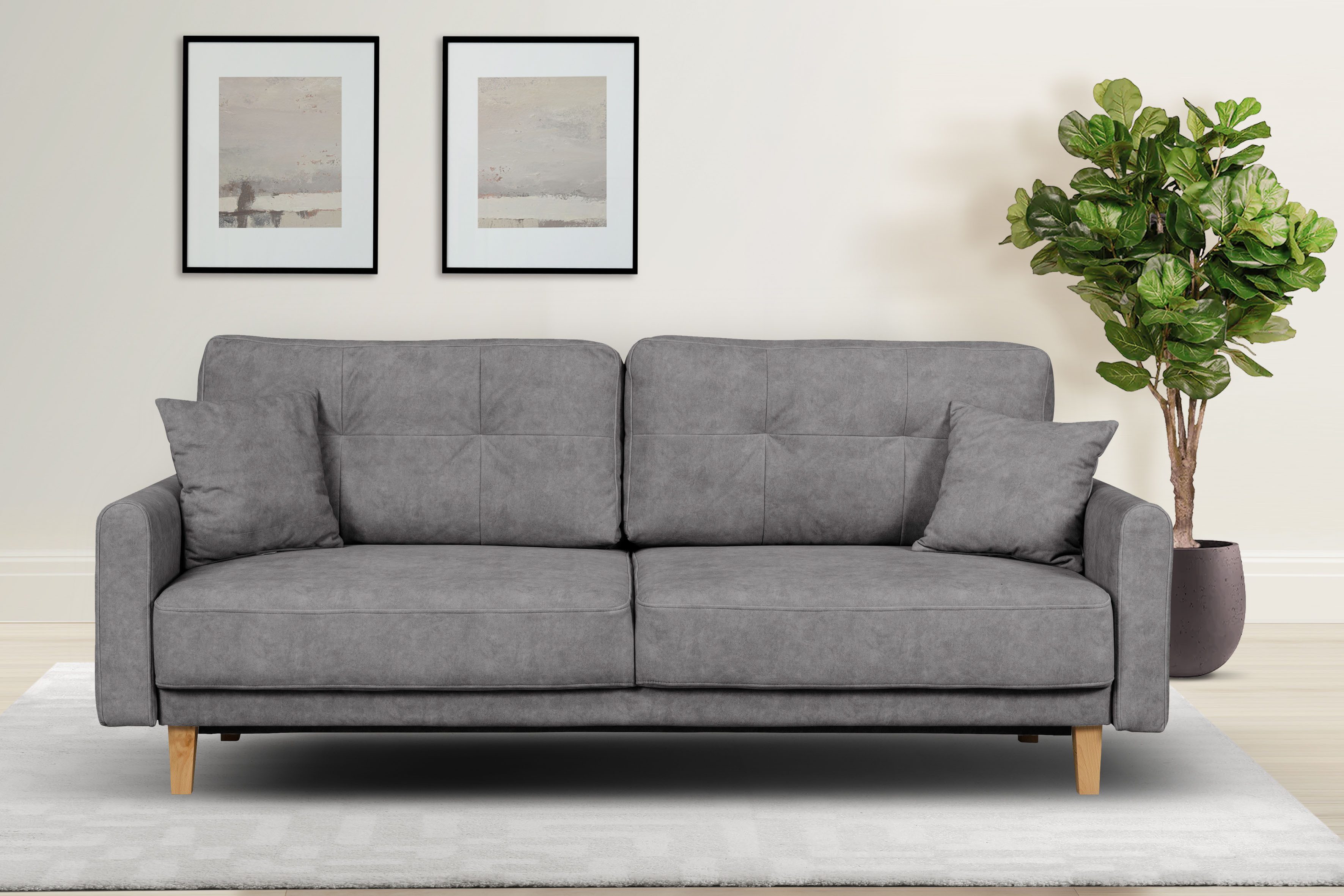 Home affaire 3-Sitzer "TRIPLO optionale Schlafsofa mit Bettkasten, Maße B/T günstig online kaufen