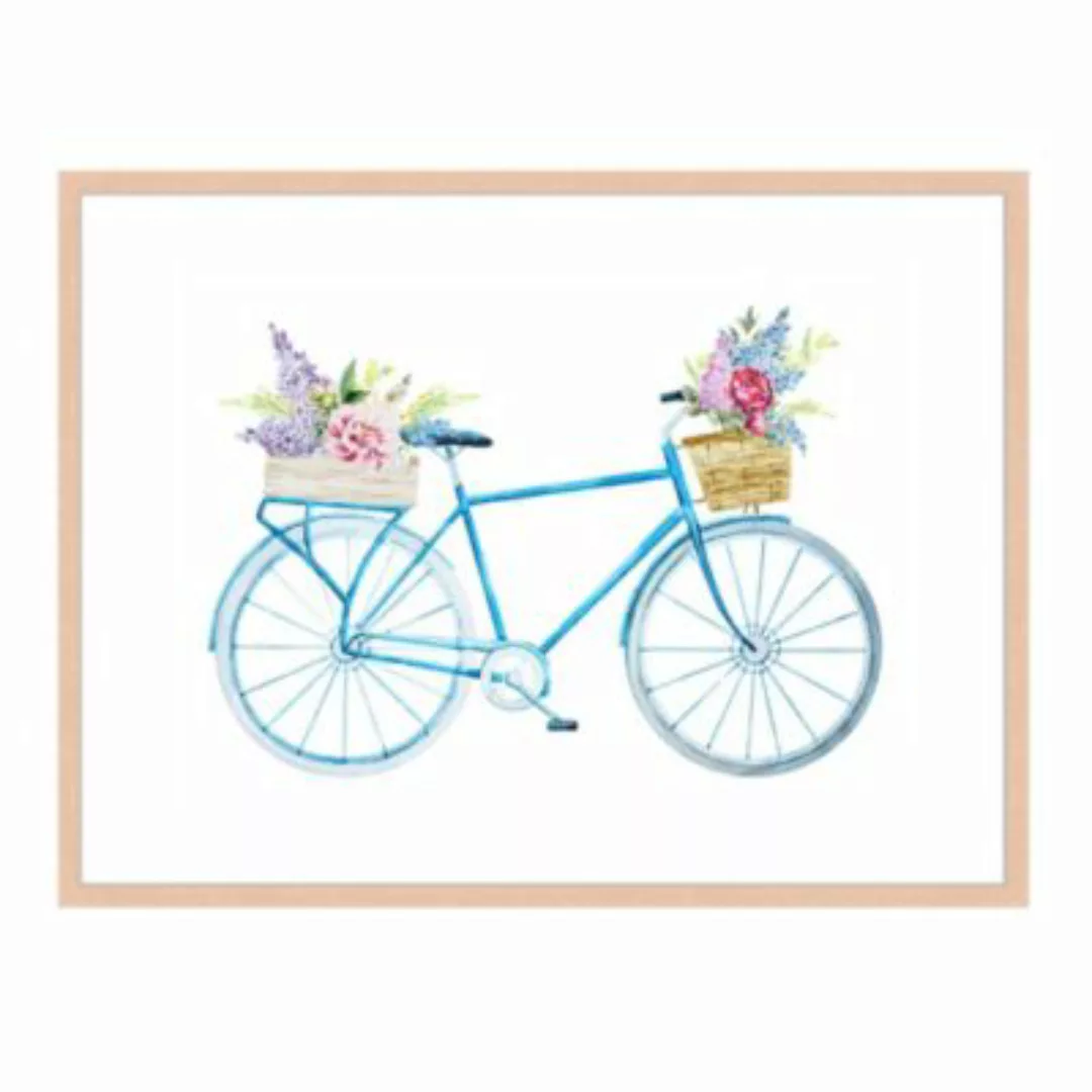 Milan Moon Wandbild Fahrrad mit Blumen beige Gr. 60 x 80 günstig online kaufen