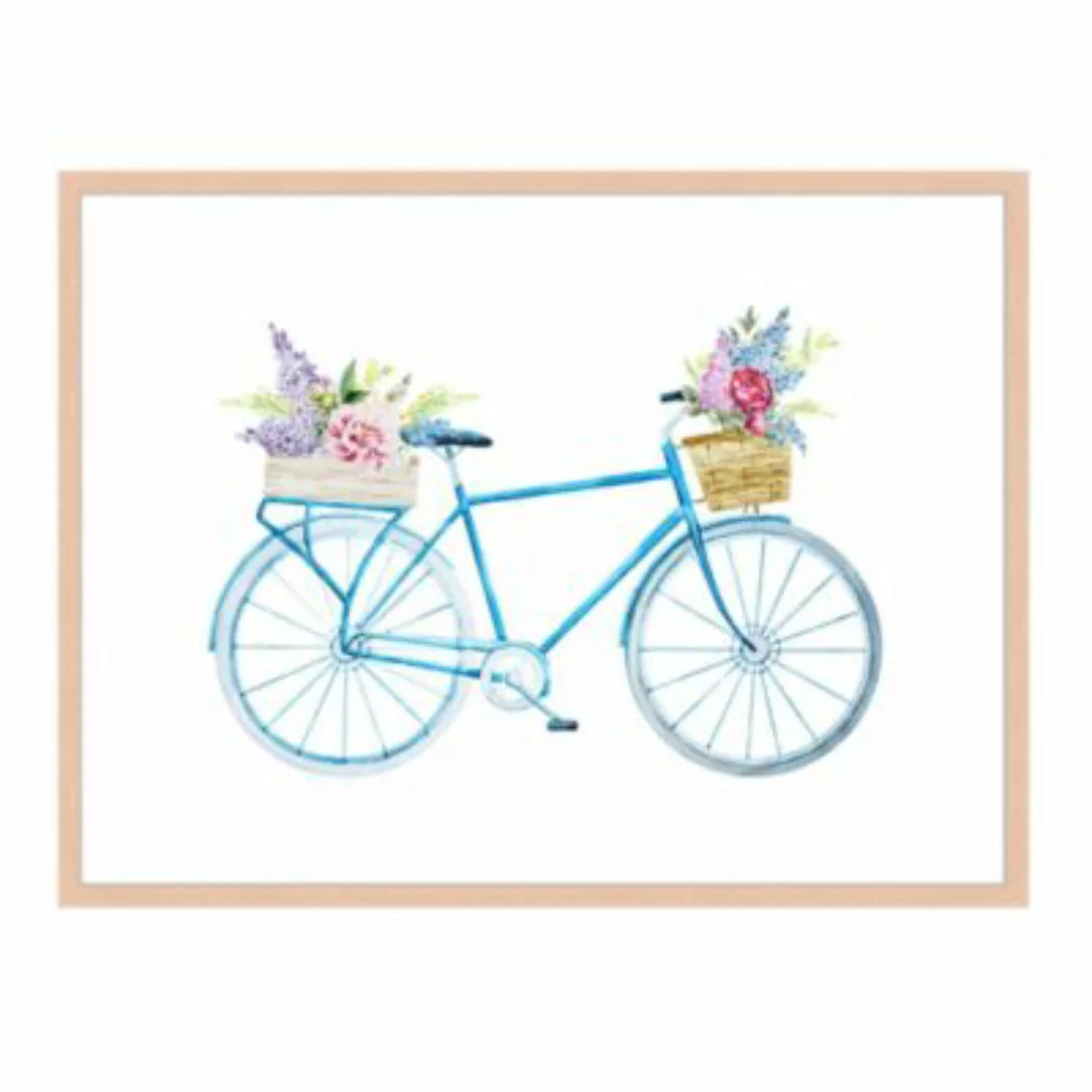 Milan Moon Wandbild Fahrrad mit Blumen beige Gr. 50 x 60 günstig online kaufen