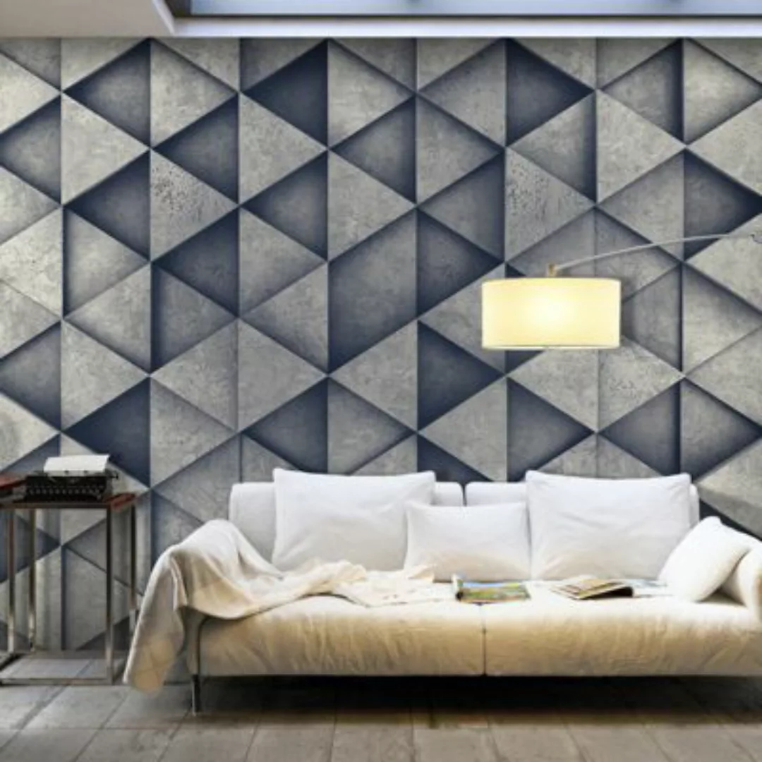 artgeist Fototapete Concrete Triangles grau Gr. 150 x 105 günstig online kaufen