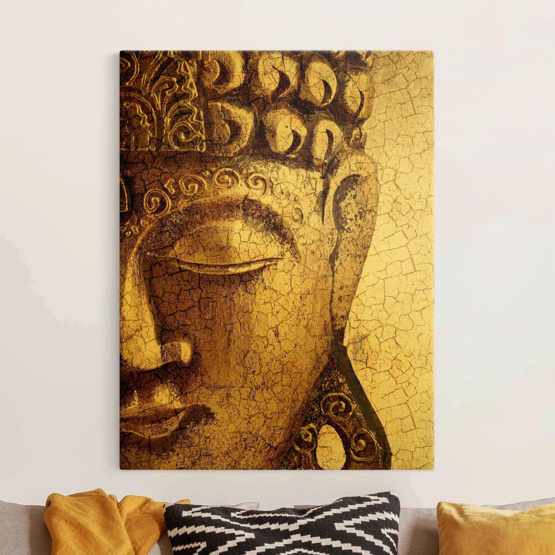 Leinwandbild Gold Vintage Buddha günstig online kaufen