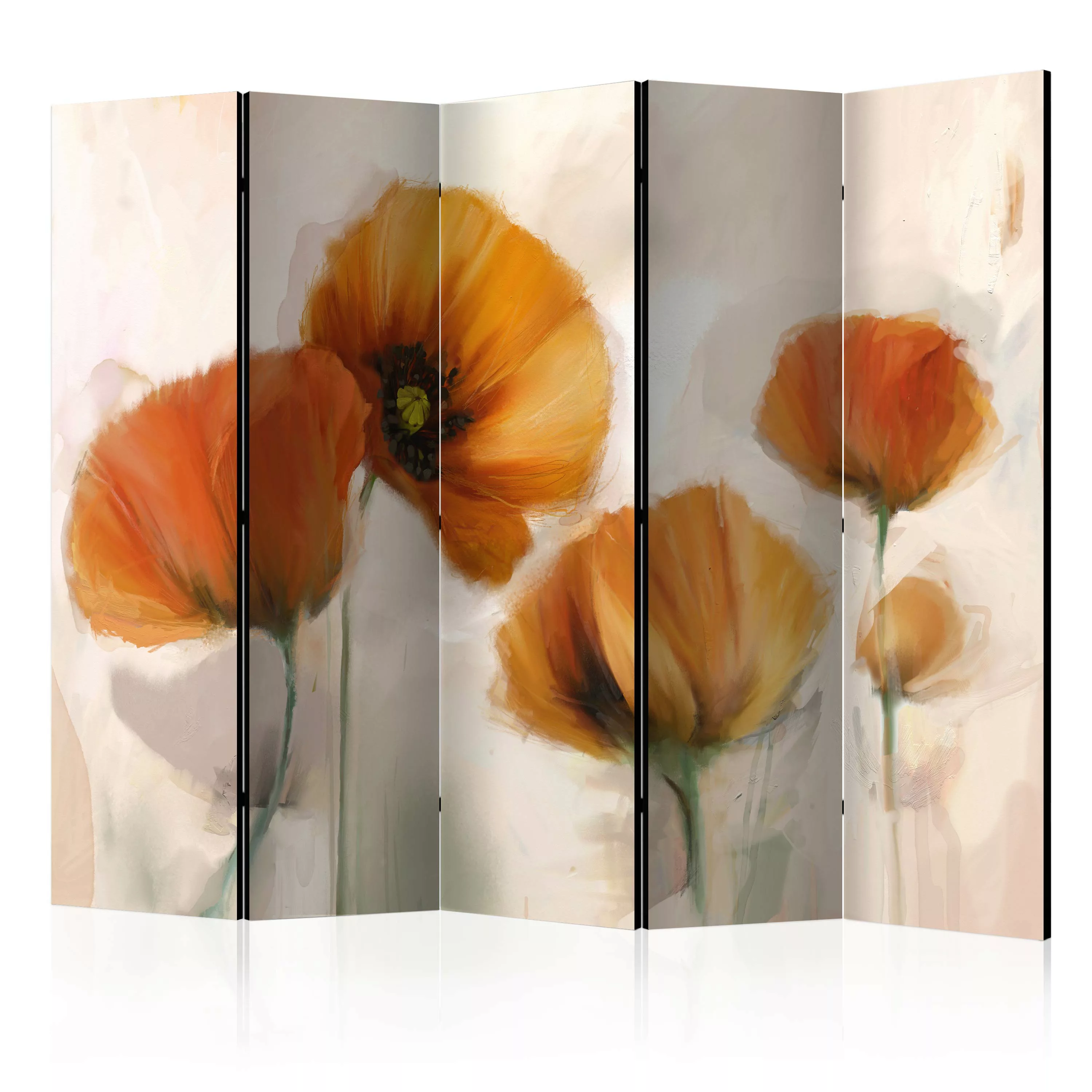 5-teiliges Paravent - Poppies - Vintage Ii [room Dividers] günstig online kaufen