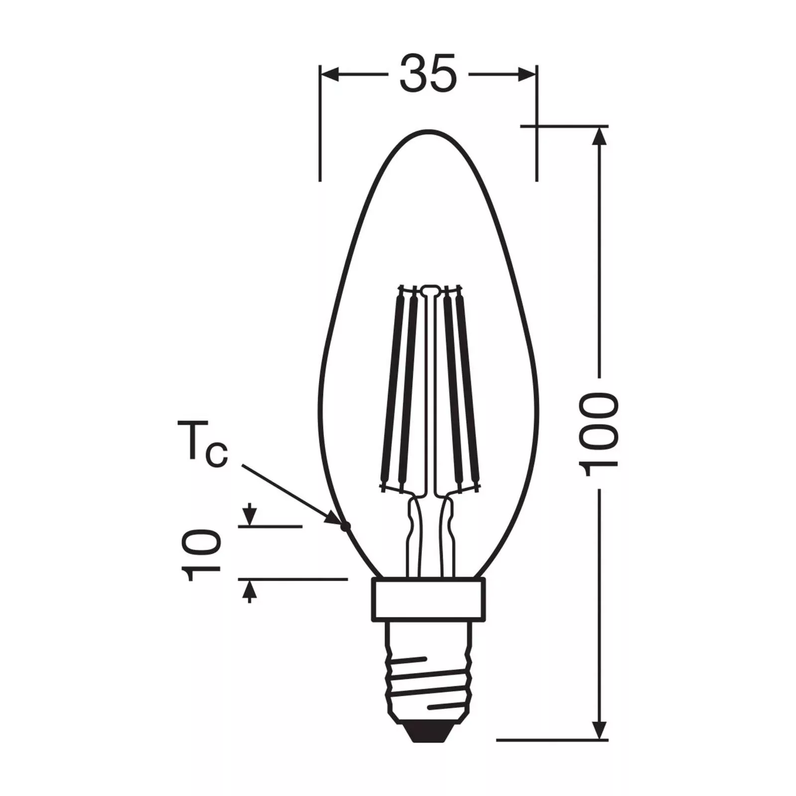 OSRAM LED-Leuchtmittel Kerze matt E14 3,8W 4000K 806lm günstig online kaufen