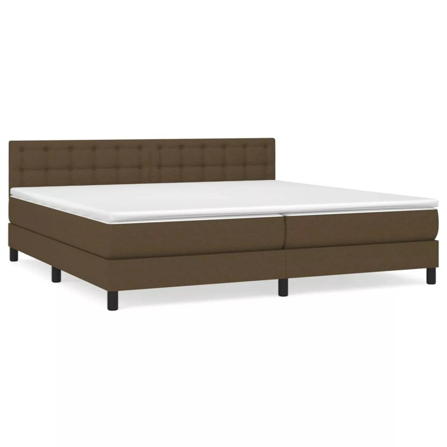 Vidaxl Boxspringbett Mit Matratze Dunkelbraun 200x200 Cm Stoff günstig online kaufen