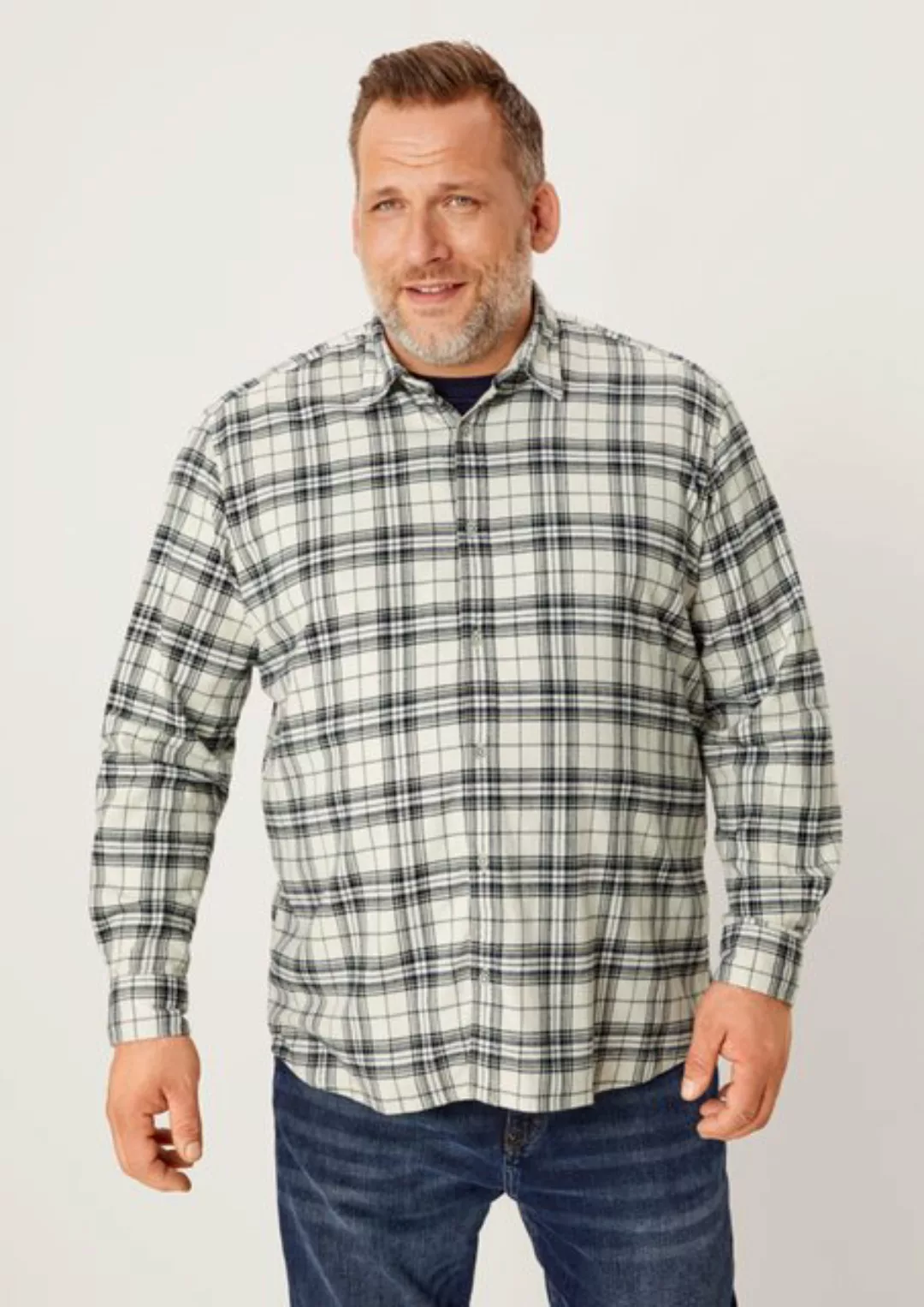 s.Oliver Langarmhemd Slim: Hemd mit Karomuster günstig online kaufen