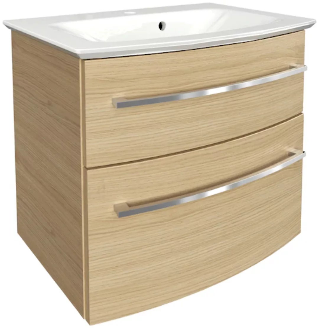 Fackelmann Badmöbel-Set B.Style 2-tlg. 63,2 cm Nature Oak/Weiß günstig online kaufen
