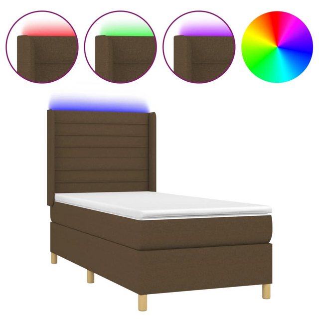 vidaXL Boxspringbett Bett Boxspringbett mit Matratze und LED Stoff (90 x 20 günstig online kaufen