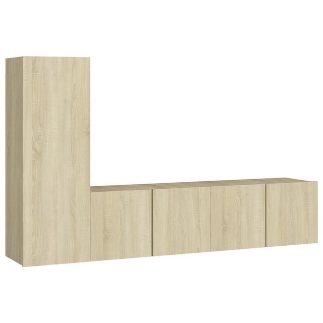 furnicato TV-Schrank 3-tlg. TV-Schrank-Set Sonoma-Eiche Holzwerkstoff (1-St günstig online kaufen