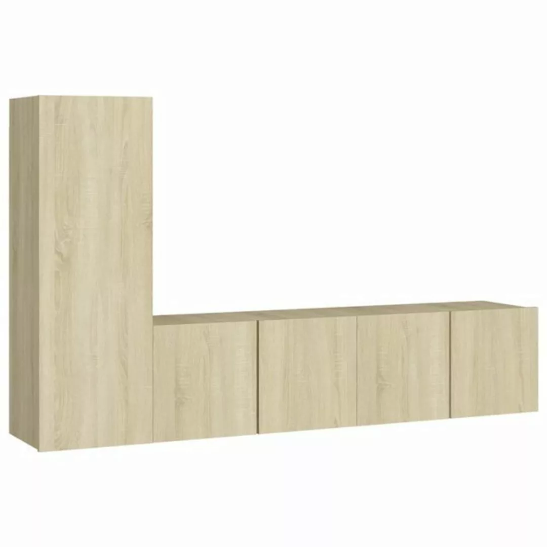 furnicato TV-Schrank 3-tlg. TV-Schrank-Set Sonoma-Eiche Holzwerkstoff (1-St günstig online kaufen