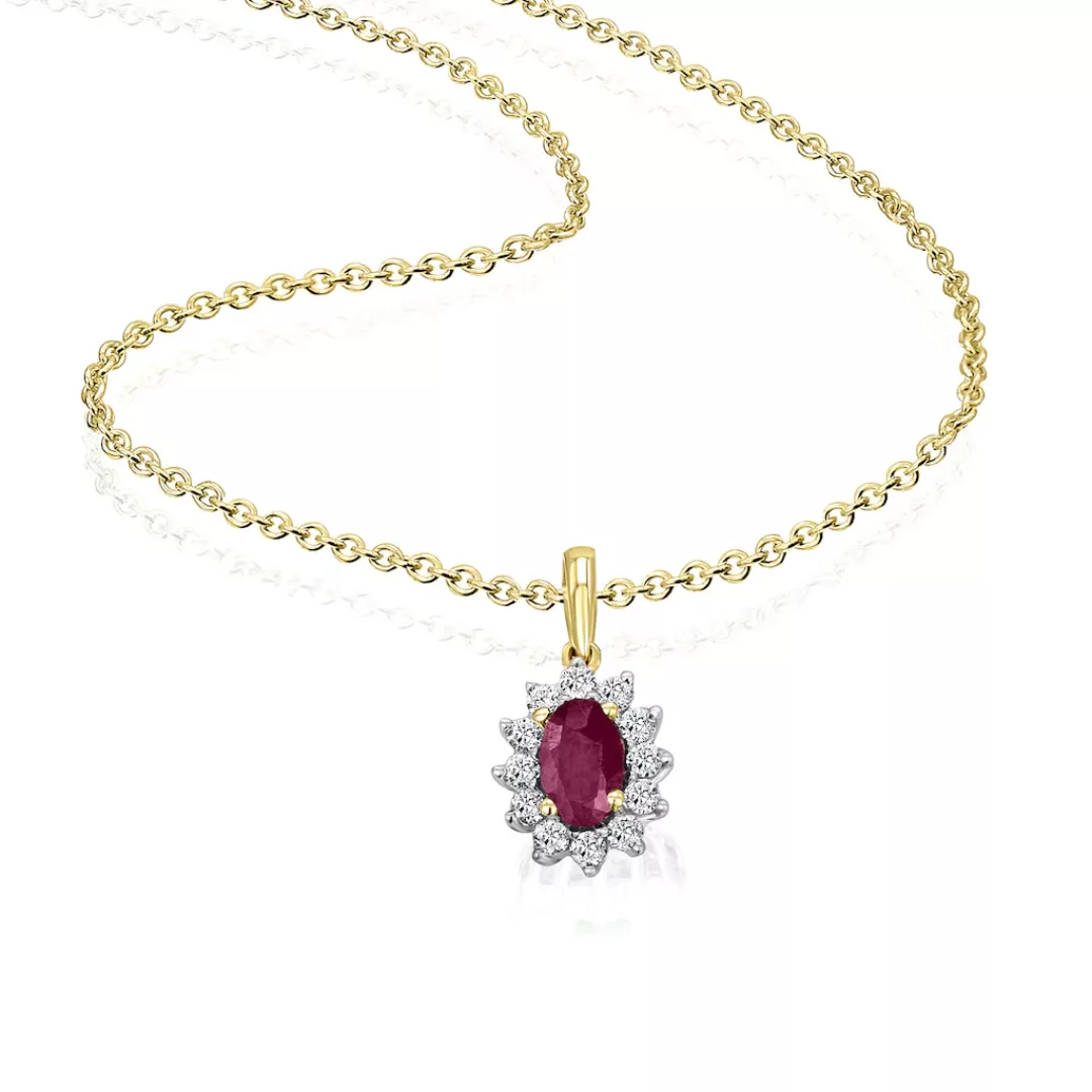 ONE ELEMENT Kettenanhänger "0,15 ct Diamant Brillant Rubin Anhänger aus 585 günstig online kaufen