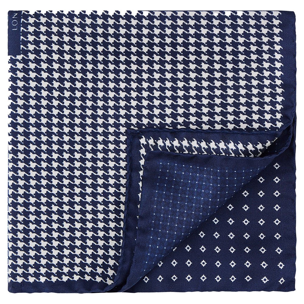 Hackett Quad Pattern War Taschentuch One Size Navy / Ivory günstig online kaufen