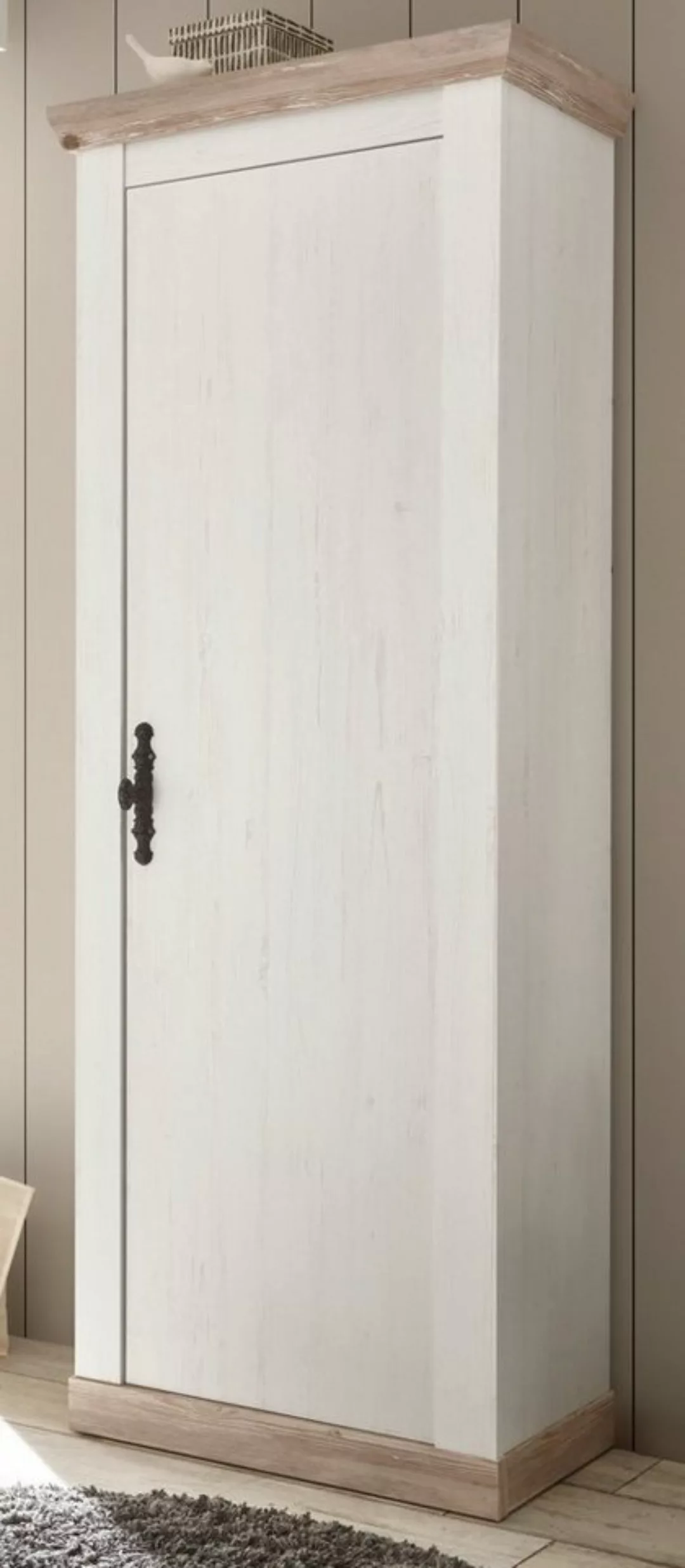 Furn.Design Garderobenschrank Rovola (Schuhschrank in Pinie weiß, 73 x 201 günstig online kaufen