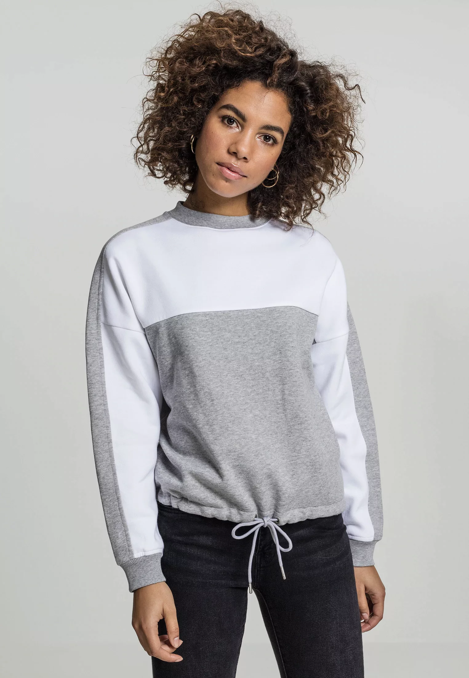 URBAN CLASSICS Sweatshirt "Urban Classics Damen Ladies Oversize 2-Tone Stri günstig online kaufen