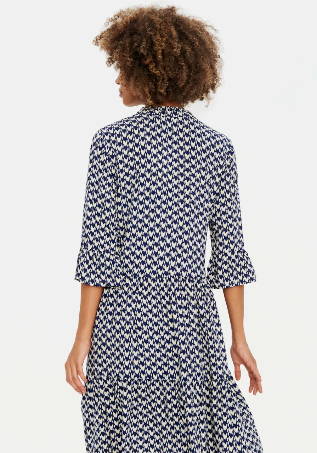 Saint Tropez Sommerkleid "EdaSZ Dress", mit Volant und 3/4 Ärmel günstig online kaufen