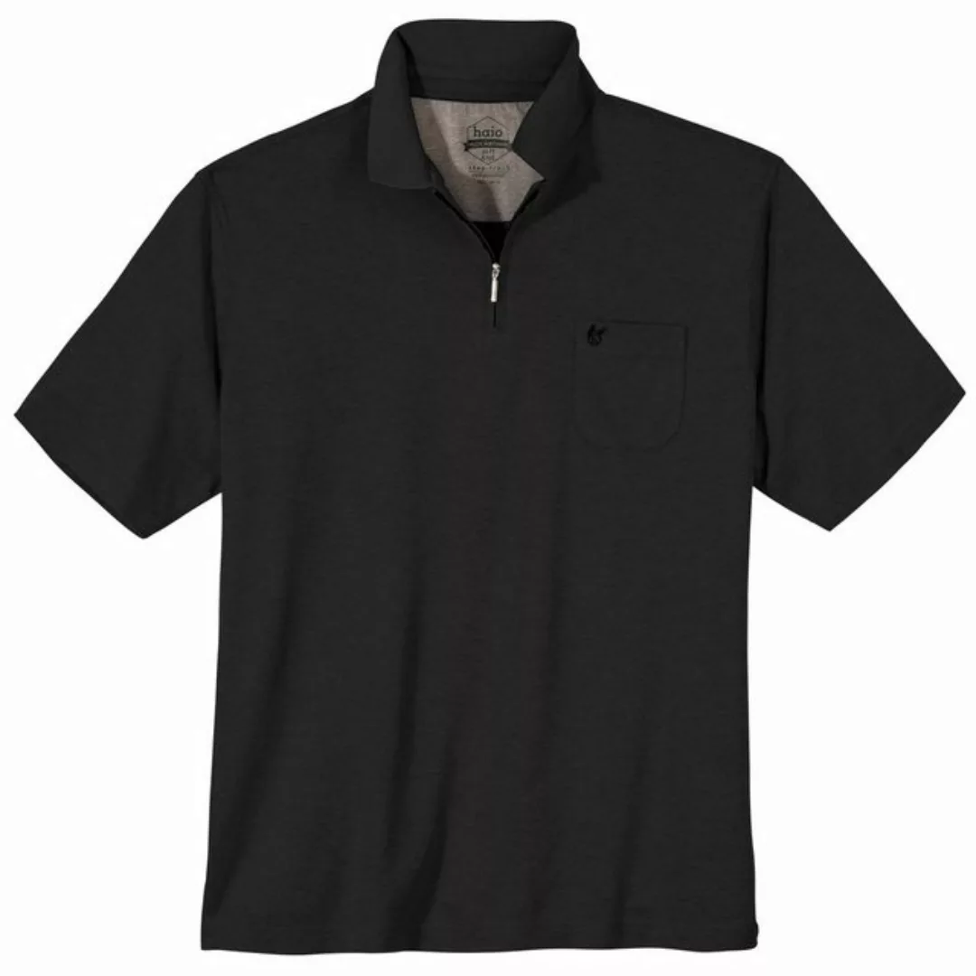 Hajo Poloshirt Große Größen Herren Zipper Poloshirt Stay Fresh schwarz Hajo günstig online kaufen