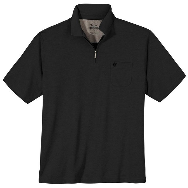 Hajo Poloshirt Hajo Zipper Poloshirt Übergröße Stay Fresh schwarz günstig online kaufen