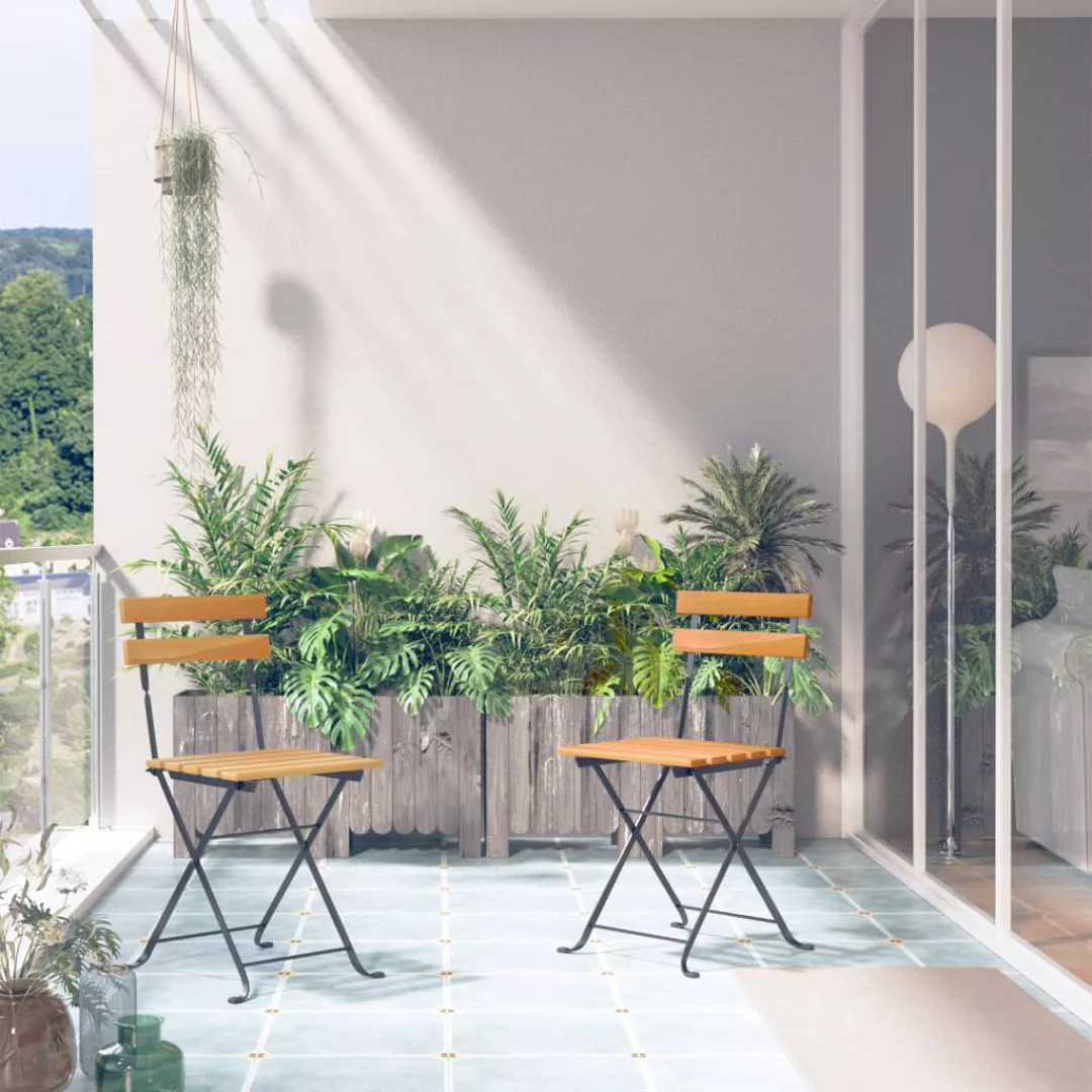 Klappbare Gartenstühle 2 Stk. Stahl Und Massivholz Akazie günstig online kaufen